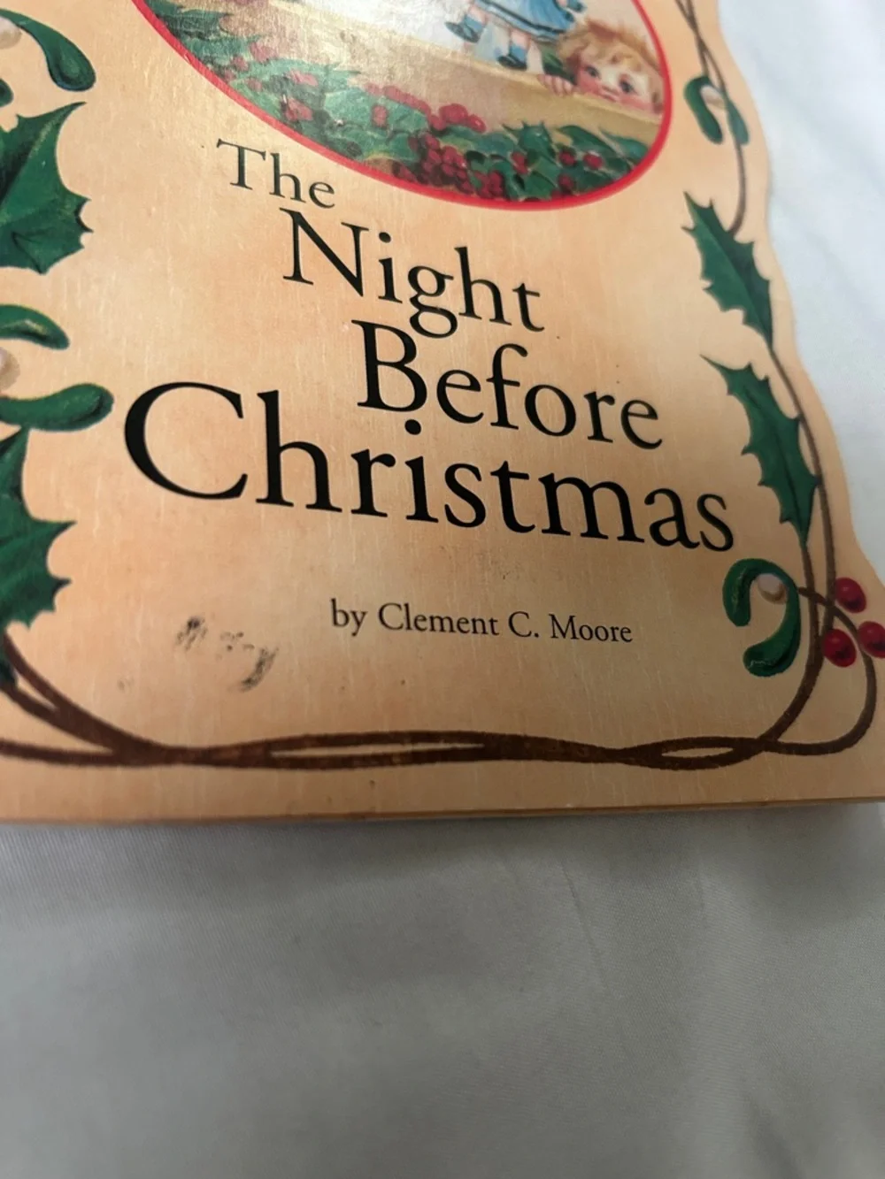 The night before Christmas book, antique postcard, Christmas memories